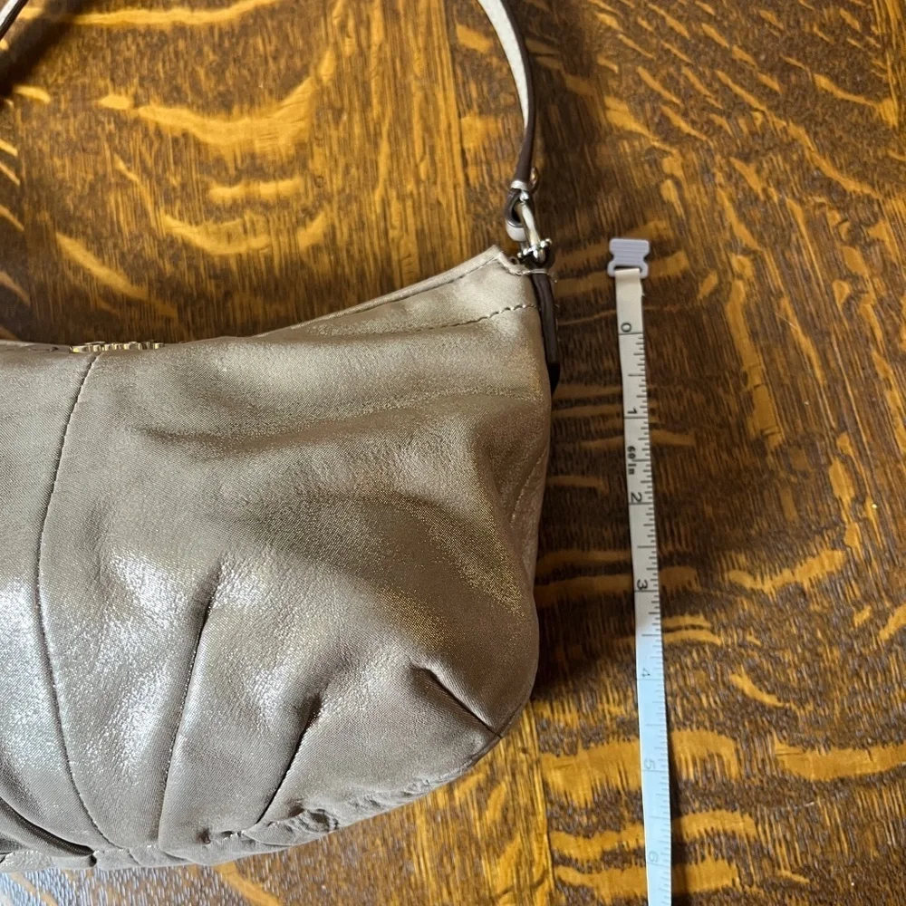 Coach Shimmer Finish Tan Leather Mini Shoulder Bag - Picture 11 of 11